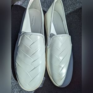 VINCE white leather slip on